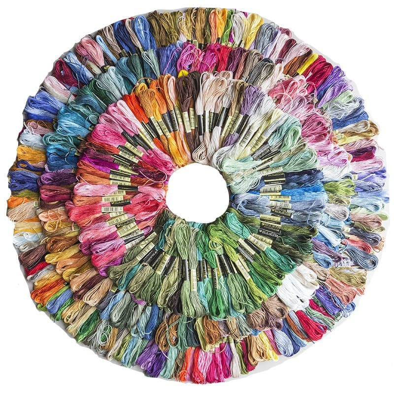 12-447 Color Cross Stitch Thread, Embroidery Thread, Handmade DIY Embroidery Thread, Braided Colorful Stitching Thread (6 Strands)