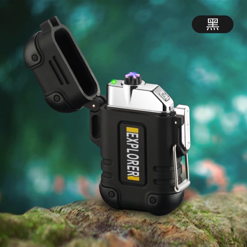 Wholesale Waterproof Arc Lighter with Whistle Function, Outdoor Windproof Cross Dual Arc, Drop-Resistant, Personalized Promotional Gift