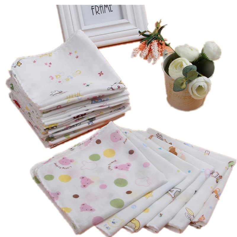 Baby Gauze Bib, 100% Cotton, Triangle Bib, High-Density Small Square Towel, Burp Cloth, Factory Direct