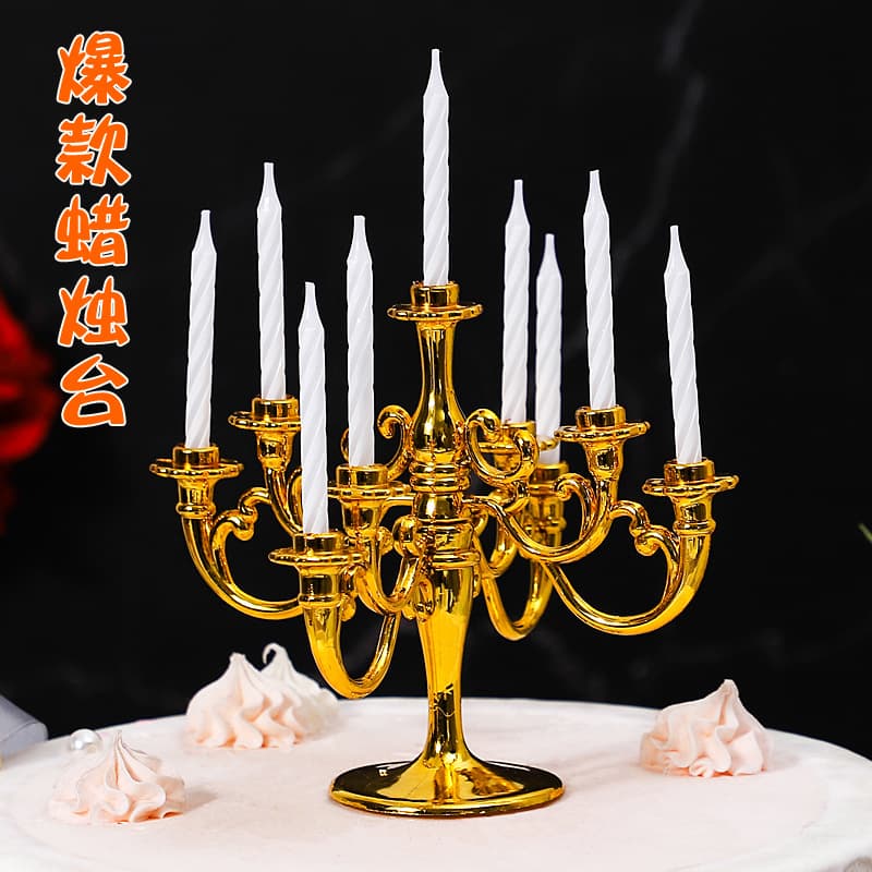 Korean Style Mini Vintage Plastic Cake Decoration Candle Holder Creative Ins Style Candle Stand Wedding Cake Decoration
