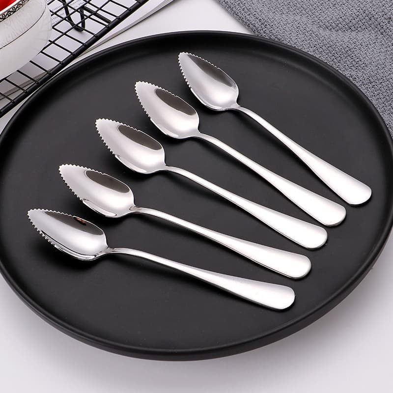 304 Stainless Steel Baby Food Scraper Spoon Apple Puree Scraper Infant Fruit Spoon