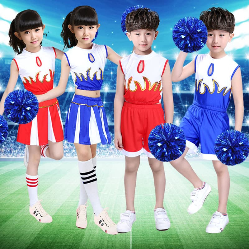 New Children's Day Performance Wear Unisex Kids' Aerobics Cheerleading Uniform Preschool Group Cheer Dance Costume