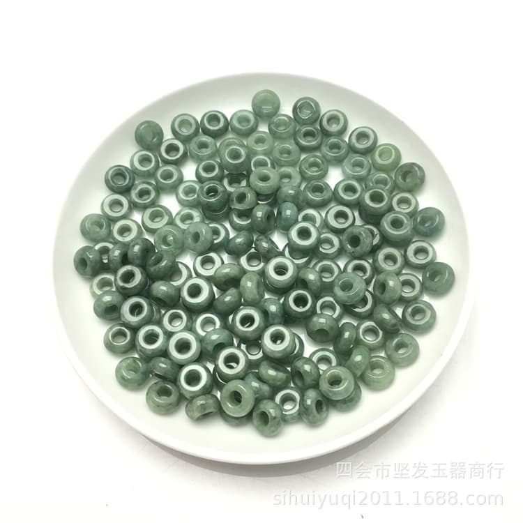 Jade Ware Wholesale A-Grade Jadeite Jade Rings, Jade Accessories Small Circles DIY Craft Materials Loose Beads Jewelry Parts