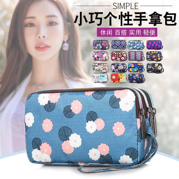 Women's Handbag 2025 New Korean Style Large Capacity Three-Layer Zipper Long Phone Clutch Wallet