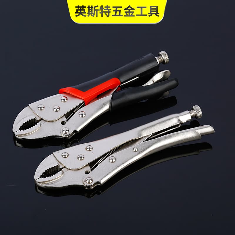 Manufacturer wholesale 45# steel smooth handle heavy-duty pliers 10-inch rubber handle heavy-duty pliers fitter welder clamping welding rotation