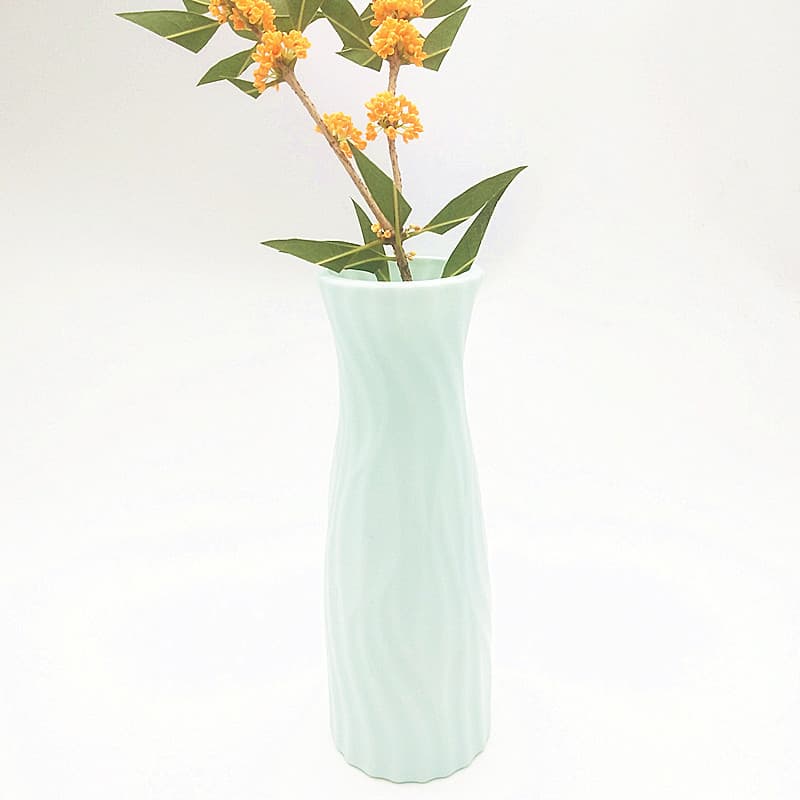 Style Plastic Flower Vase Imitation Porcelain Colorful Stripe Hydroponics Technique Dried Flower Vase Decorative Arrangement