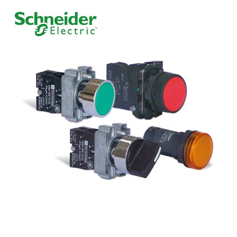Schneider switch metal head button selector switch XB2BVM3LC green LED indicator AC220V