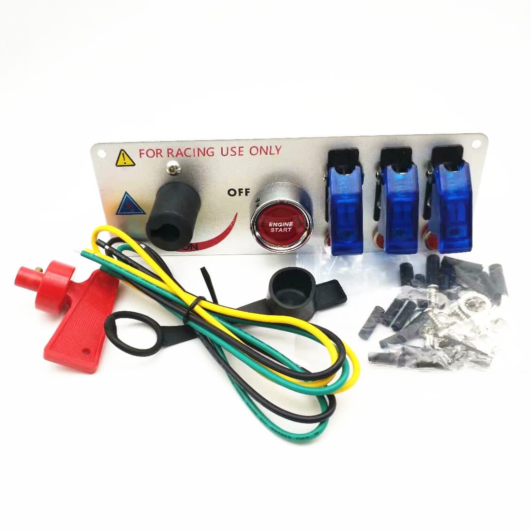 Racing Ignition Switch Car Start Switch Toggle Switch Blue LED Strip Relay