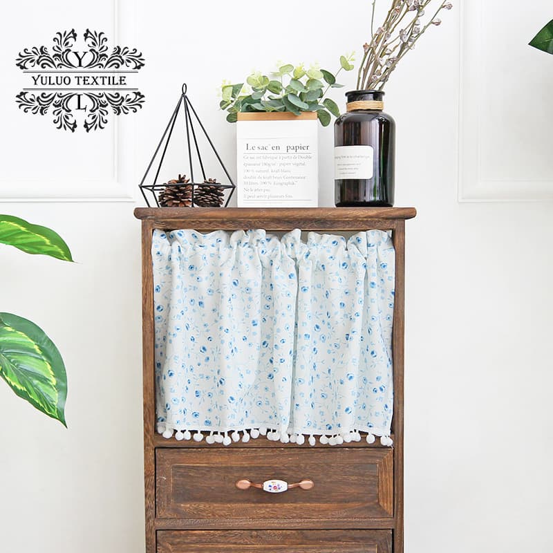 American Country Style Canvas Cabinet Door Curtain Partition Windproof Home Fabric Curtain Nordic Waterfall Curtain