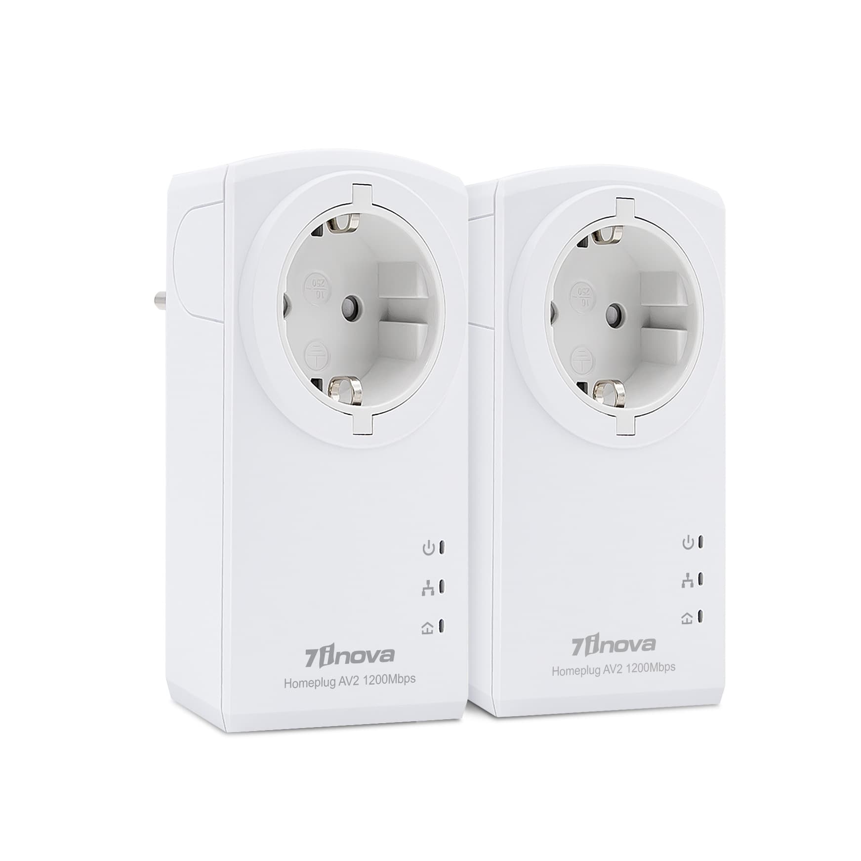 7INOVA·7QI QIQI Powerline AV2 1200Mbps Gigabit Kit with Socket QCA7550