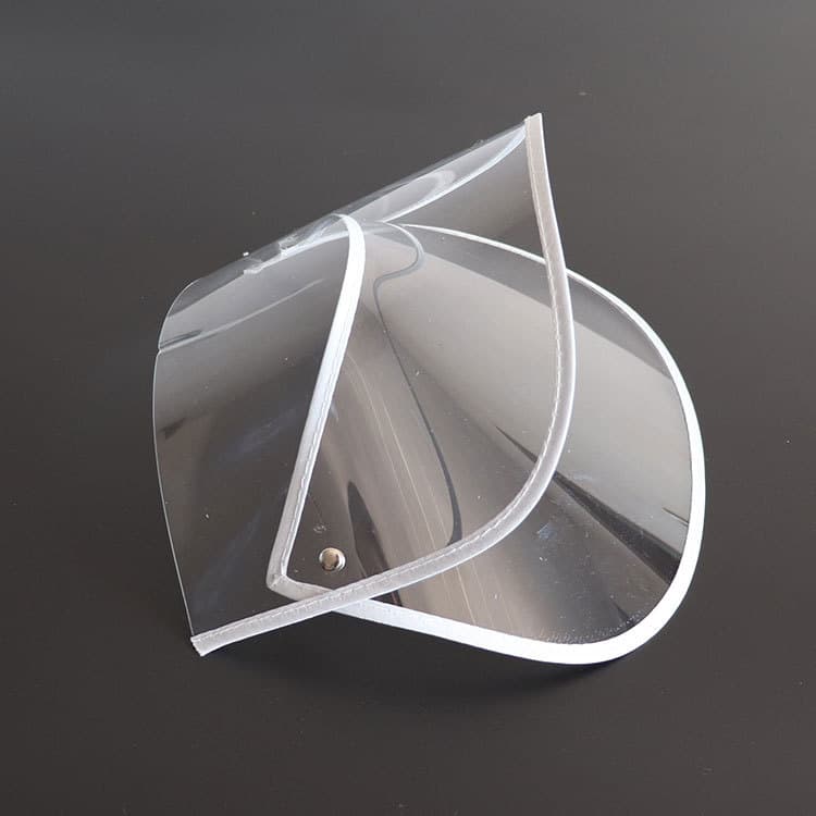 Wholesale raincoat accessories rainproof cap brim transparent plastic cap brim raincoat rain shield face cover waterproof clear double brim