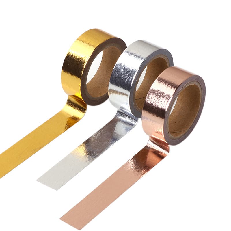 Rose gold and silver foil washi tape, cross-border sourcing, solid color DIY decorative journal tape