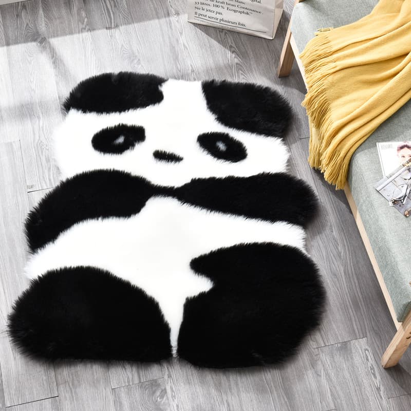 Shengxi Modern Simple Cartoon Carpet, Polyester Floor Mat for Bedroom Study, Irregular Shape Washable Fluffy Rug for Entryway