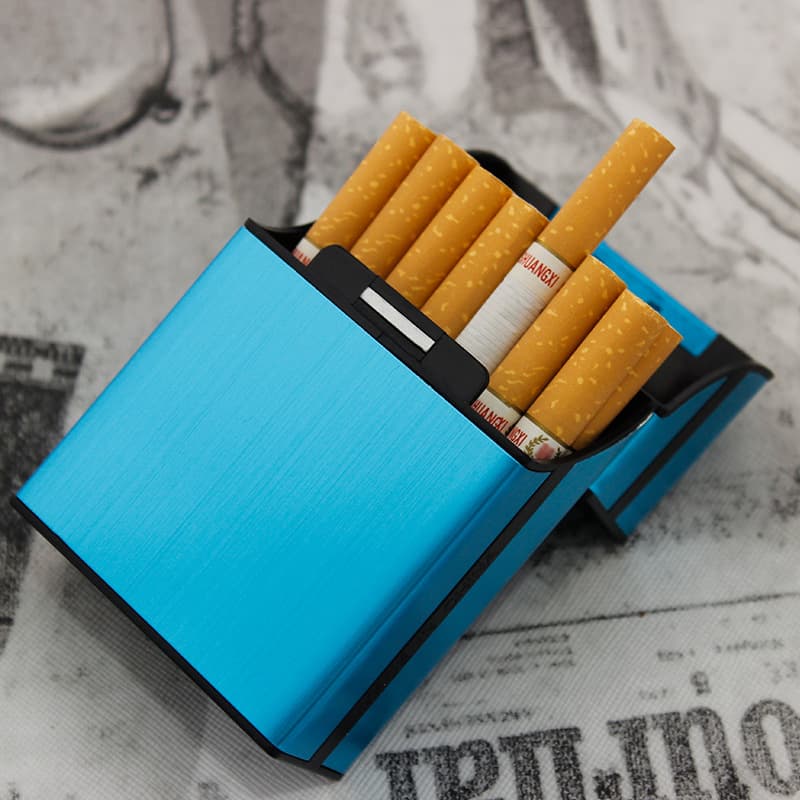 20 Pack Aluminum Alloy Cigarette Case Brushed Metal Cigarette Case Personalized Magnetic Buckle Cigarette Case Men and Women Cigarette Case Wholesale
