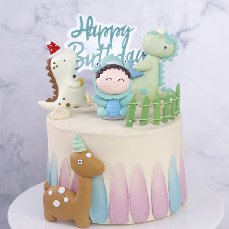 Baking Cake Decoration Soft Clay Dinosaur Baby Cartoon Cute Cake Topper Fondant Cake Decor