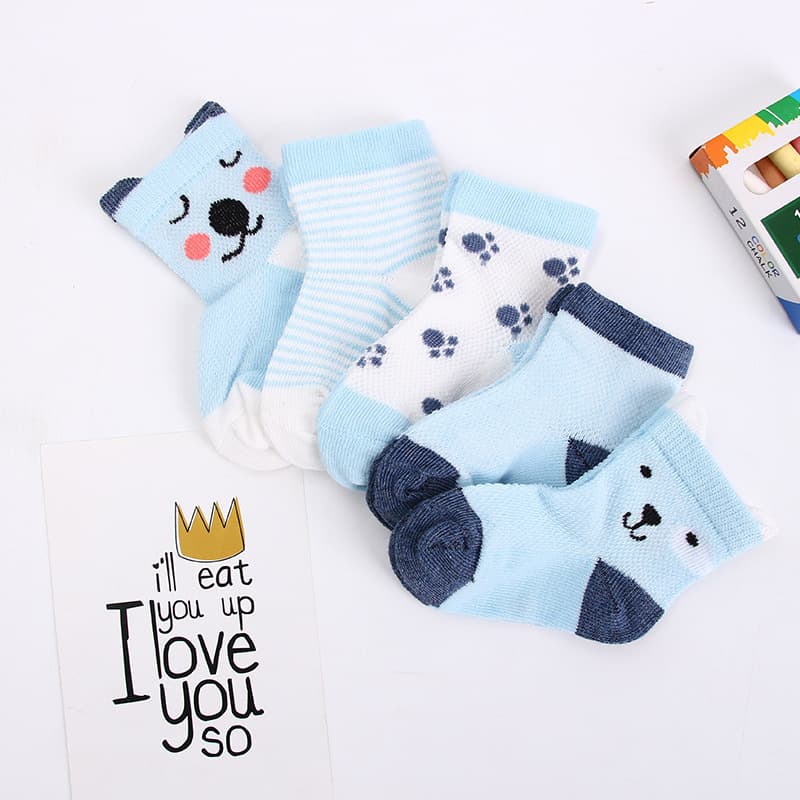 Spring/Summer Thin Children Mesh Mid-Calf Socks Combed Cotton Cartoon Cute Infant Breathable Children's Socks