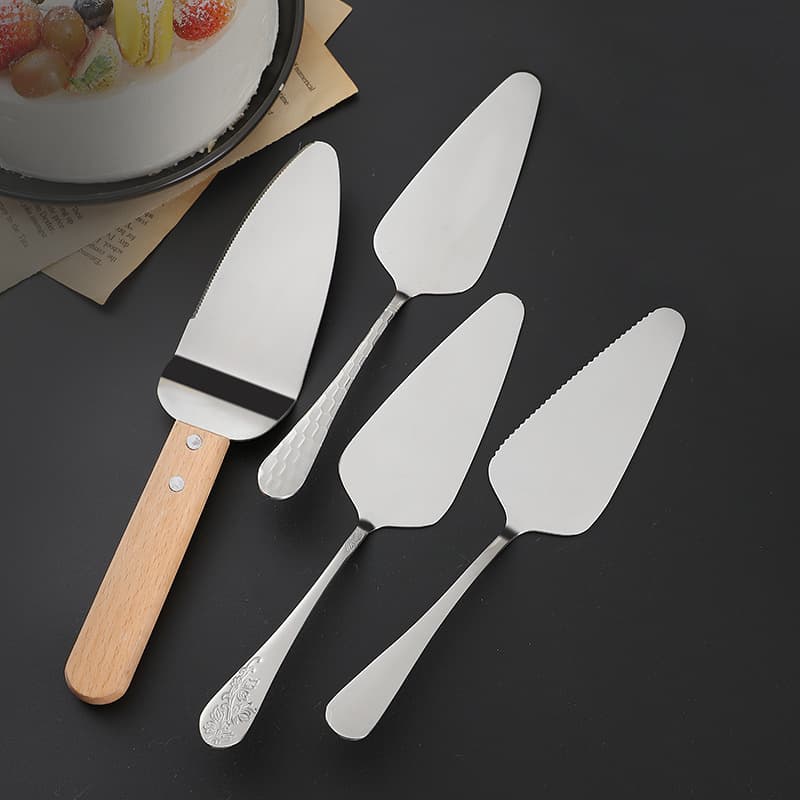 Island Cake Spatula, Stainless Steel Triangle Spatula with Wooden Handle, Cheese Knife, Pizza Spatula, Kitchen Baking Tools