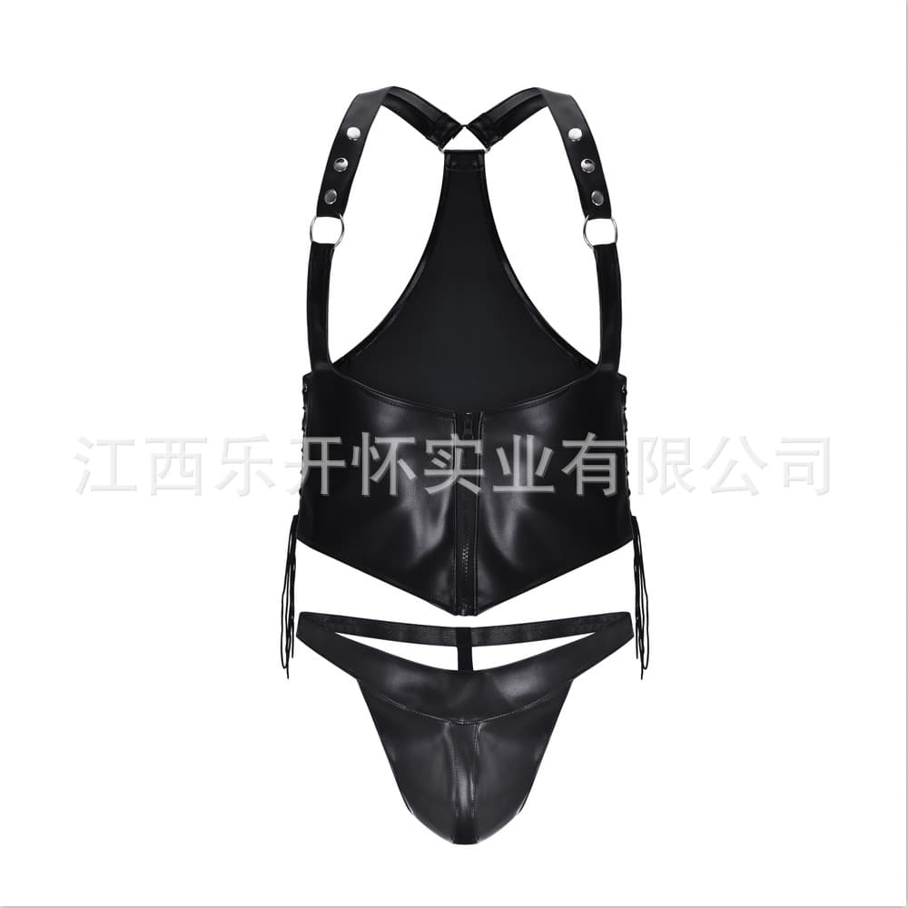 New style! Sexy men's PU leather suit, nightclub stage ds performance clothing, personalized men's clothing, factory direct approval N982