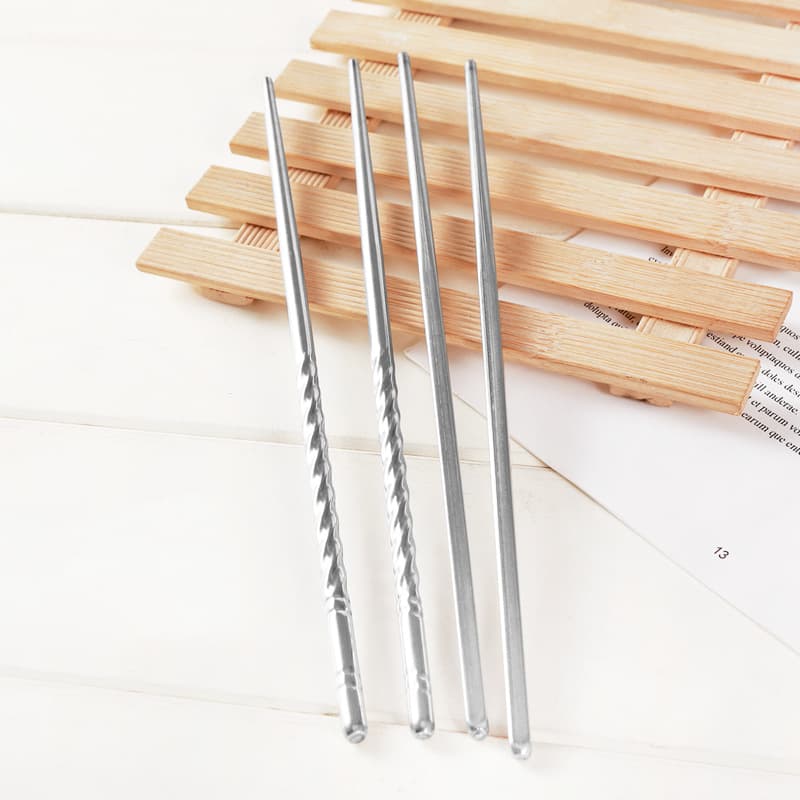 Stainless Steel Chopsticks - Hollow Anti-Scalding Spiral Non-Slip Design for Canteen, Restaurant, and Household Use - Kitchen Tableware Supplies Wholesale