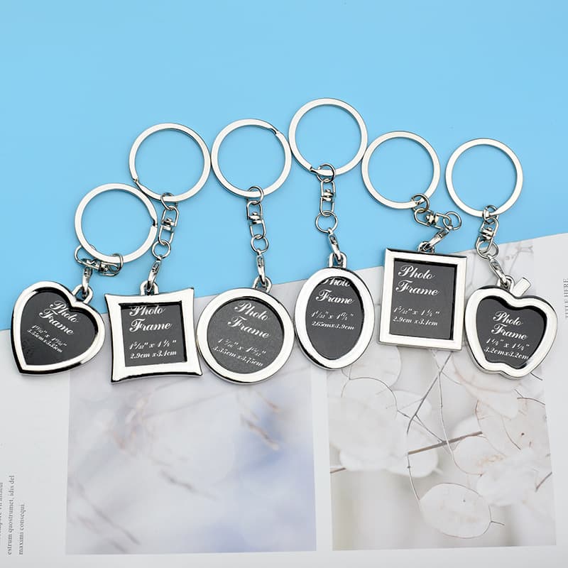 Creative metal photo frame couple keychain photo keychain love keychain student graduation commemorative gift
