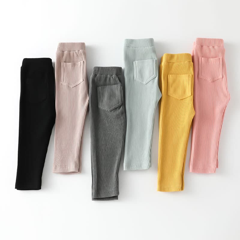 2025 New Girls' Versatile Leggings Spring Autumn Thin Long Pants Baby Girl Pure Cotton Pocket Children's Stylish Outer Wear