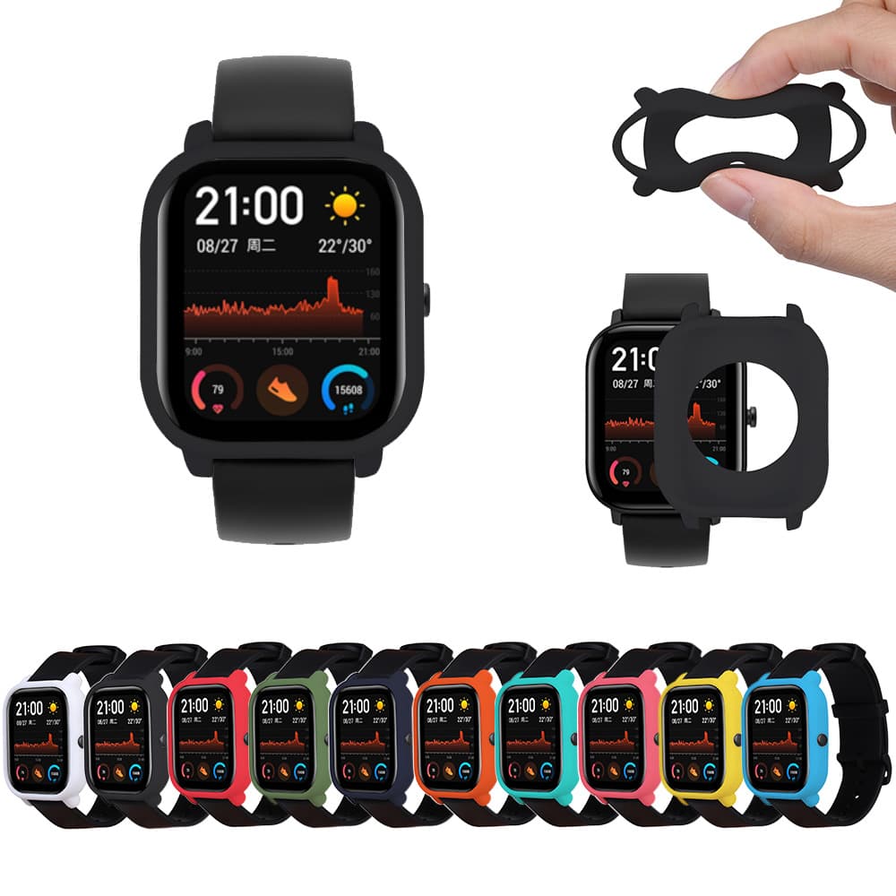 Compatible with Amazfit GTS Silicone Case, Solid Color Shockproof and Scratch-Resistant Soft Cover