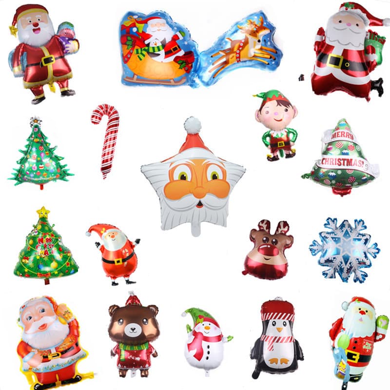 New Santa Claus Christmas Tree Aluminum Foil Balloons Snowman Christmas Atmosphere Decoration Aluminum Foil Balloons