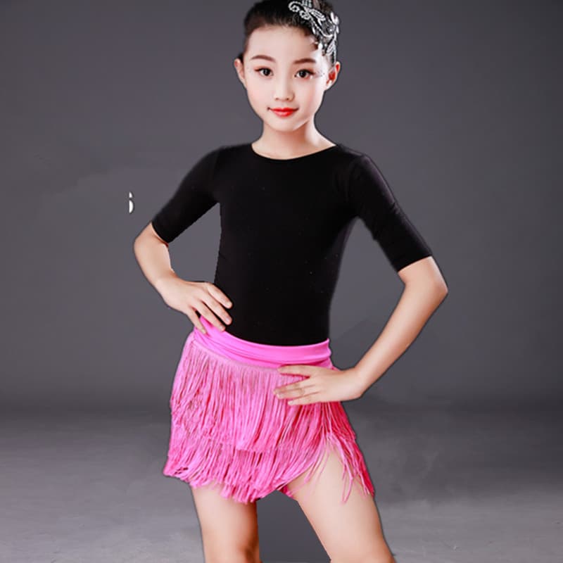 Latin Dance Costume New Style for Girls Kids Tassel Dance Skirt Teenagers Professional Practice Wear Performance Competition Skirt