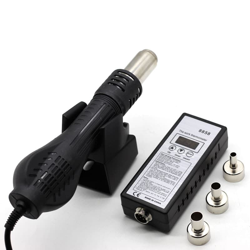 8858 Digital Display Adjustable Hot Air Gun Soldering Station Portable Handheld Phone Repair Hot Air Rework Station