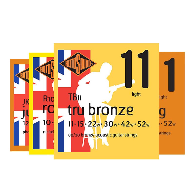 Rotosound Acoustic Guitar Strings Set of 6 Wood Guitar Strings TB11/TB12/JK11/JK12 Full Set