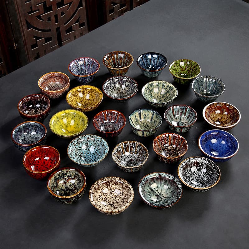 Ceramic kiln-fired single cup Jianzhan teacup, Kung Fu tea set, master cup, tasting cup, single tea bowl, personal cup, conical cup