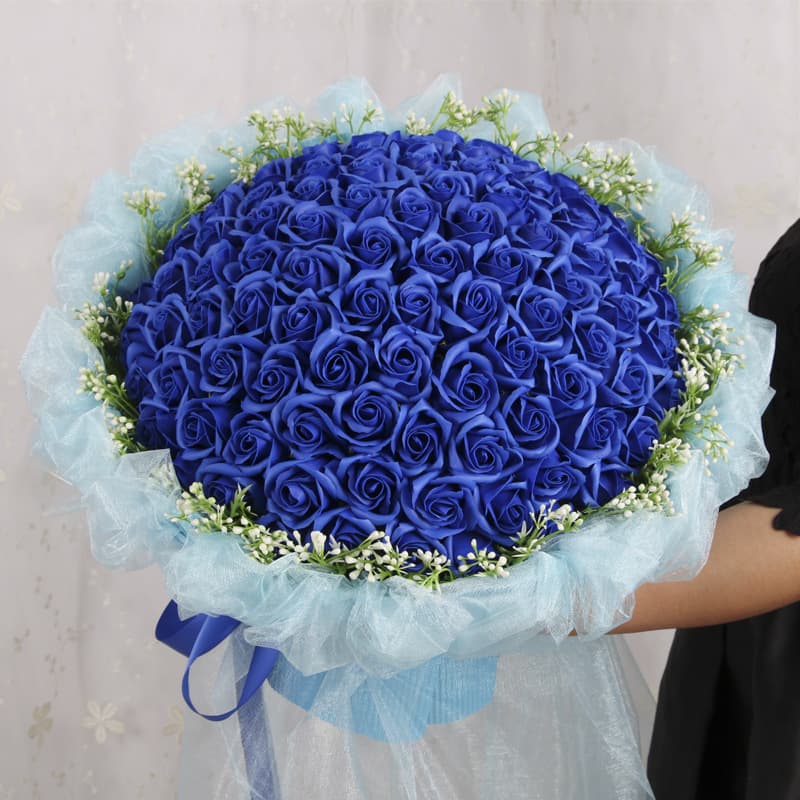 52pcs Artificial Rose Soap Flower Bouquet Hand Bouquet Valentine's Day Birthday Gift Wholesale