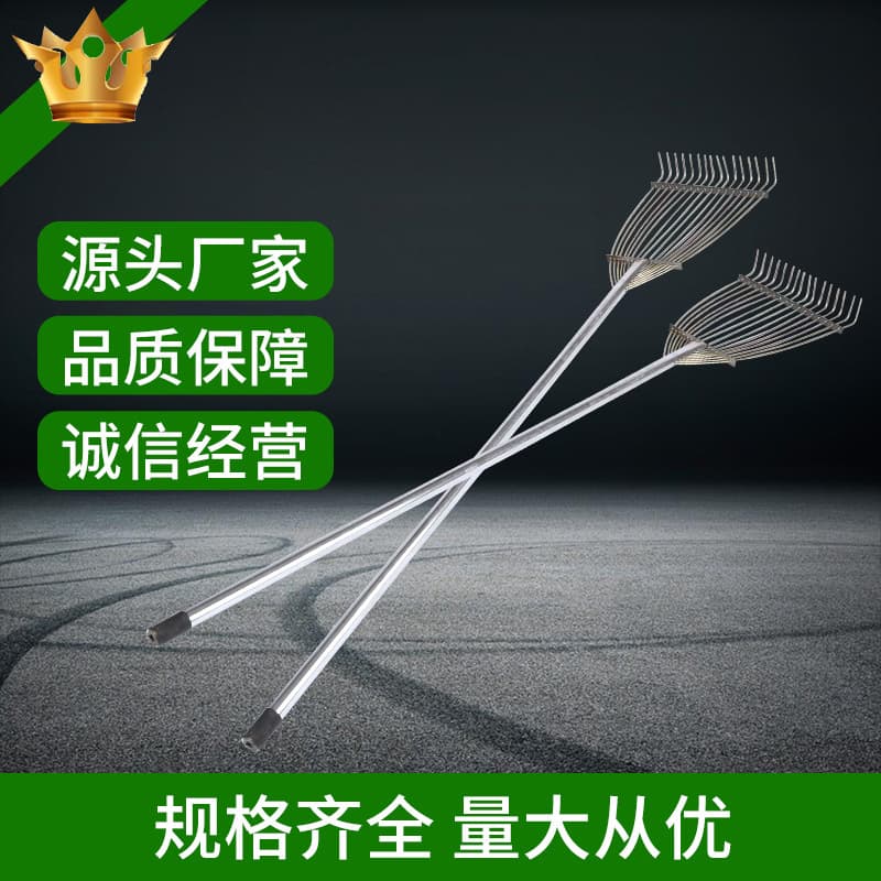 Factory Wholesale Leaf Rake Garden Grass Rake Adjustable Head Hand Rake for Vegetable Garden and Beach Combing