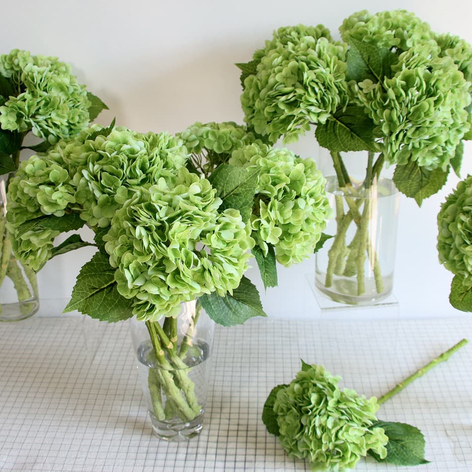Realistic Large Hydrangea Artificial Flowers Hotel Wedding Decorative Faux Flowers Moisturizing Touch Floral Arrangements