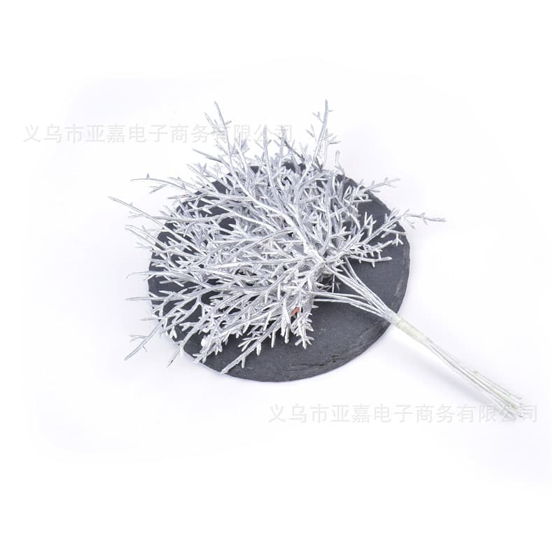 Artificial Green Plant Forest-Style Simulated Rime Fake Plant Landscaping White Frost Home Decoration Floral Arrangement Fake Greenery