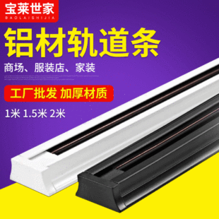 Track Light Rail Strip 2-Wire 1M for Clothing Store LED Spotlights, Thickened Aluminum Copper Core 3-Wire Guide Rail
