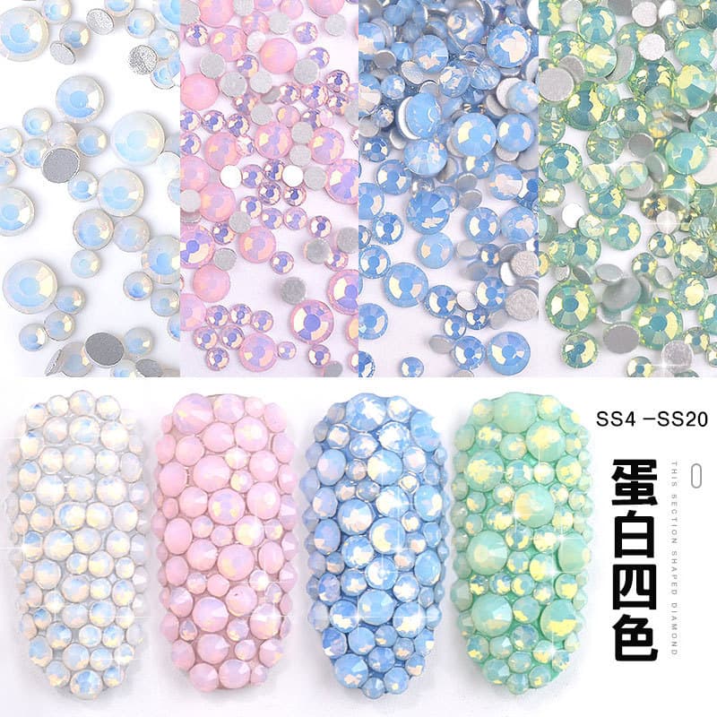 Nail Art Decorations Flat-Back Rhinestones Nail Rhinestones National Trade A-Grade Rhinestones Snow White Glass Crystal Rhinestones Colored Rhinestones Small Rhinestones Accessories Finished Products
