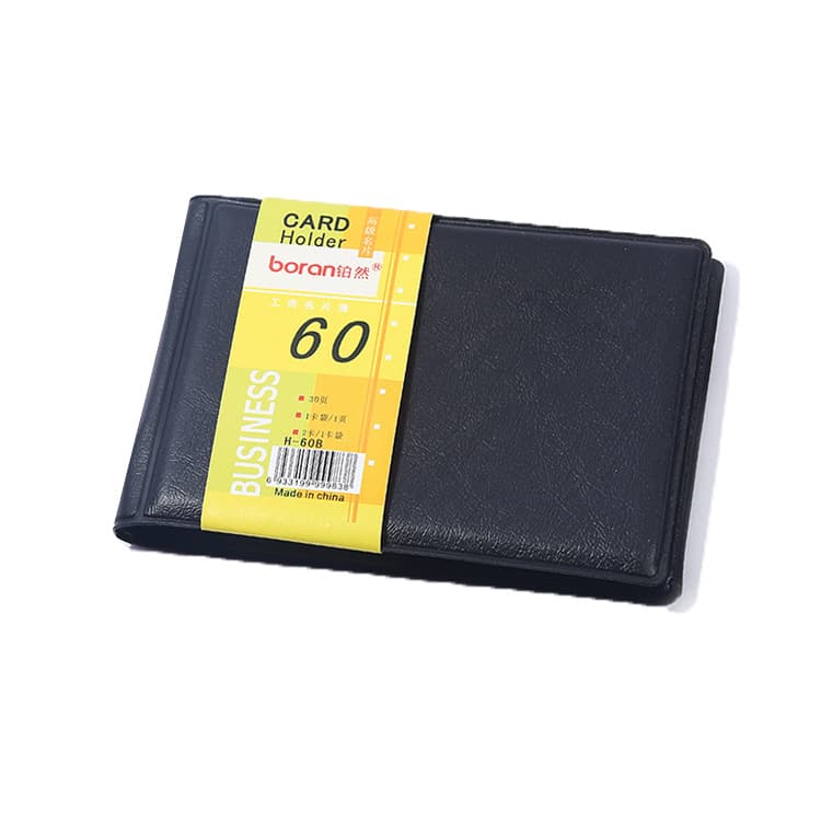 Factory wholesale 1-set vertical 60-page business card holder, storage card album with logo printing, office stationery