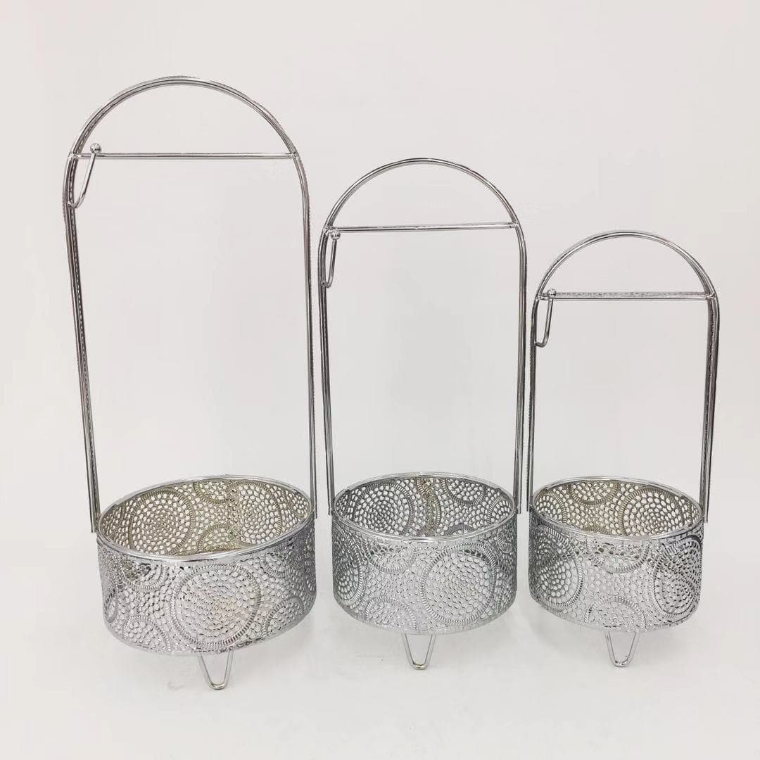 Hookah accessories small silver hollow hookah charcoal basket hookah metal charcoal basket three-piece set shisha