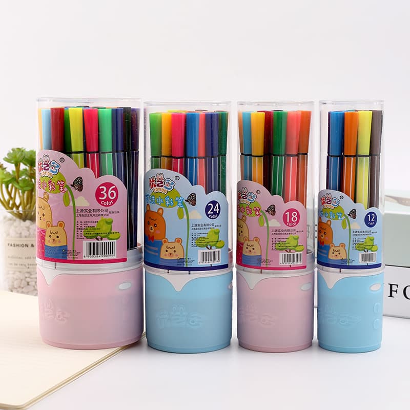 Factory direct sales Youyiduo 12 colors 24 colors 36 colors barreled watercolor pens children's painting set color pens art brushes