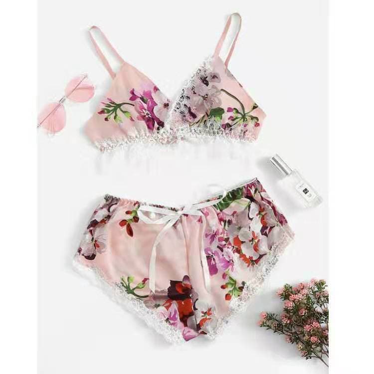Cross-border Hot Selling Amazon eBay Stock Lingerie Sexy Lace Two-Piece Set