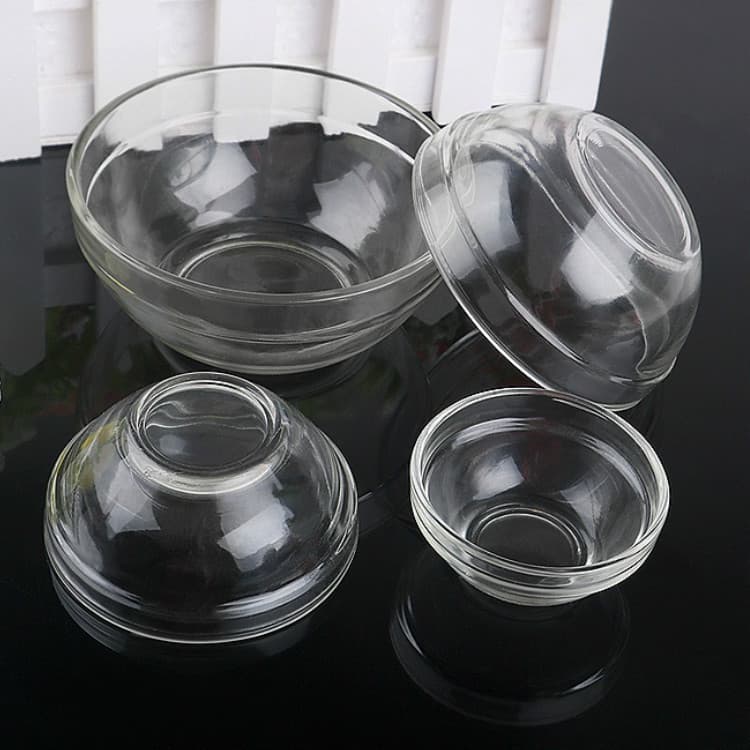 Manufacturer low price promotion heat-resistant glass bowl instant noodle bowl transparent fruit and vegetable salad bowl soup bowl general material glass bowl