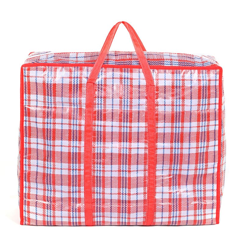Extra Large Thickened Pe Plaid Moving Bag Super Large Grid Packing Bag Travel Woven Furniture Storage