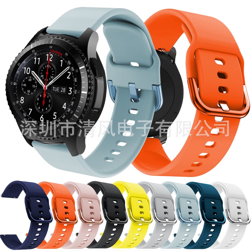 Silicone Watch Band for Samsung Galaxy Watch 46mm/42mm and Samsung Gear S3 Active Official Buckle
