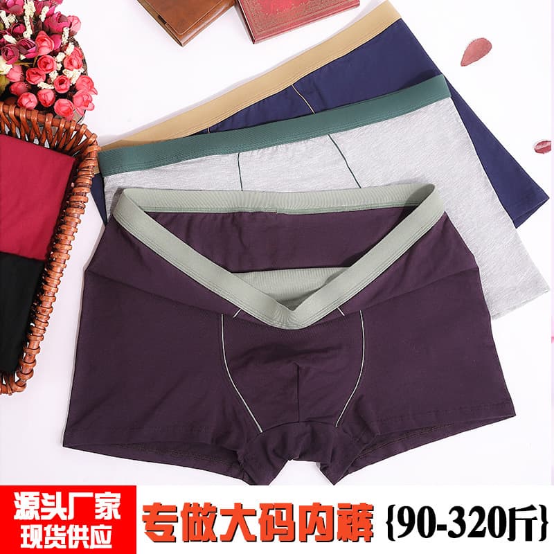 Winter Plus Size Men's Boxer Briefs Cotton Flat Loose Fit 211