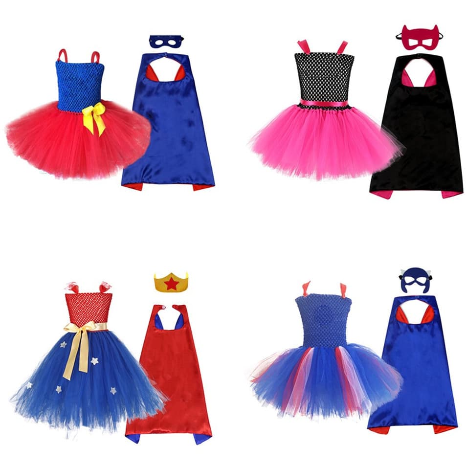 Children's Hero Costume - Export Girls' European and American Style Dress - Wonder Woman Superman Role-Play Hero Set