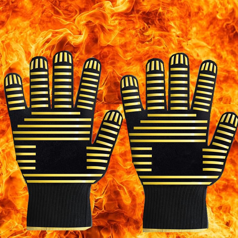 BBQ Gloves Heat-Resistant Anti-Scald Insulated Gloves 300°-400° High-Temperature Oven Baking Specialized