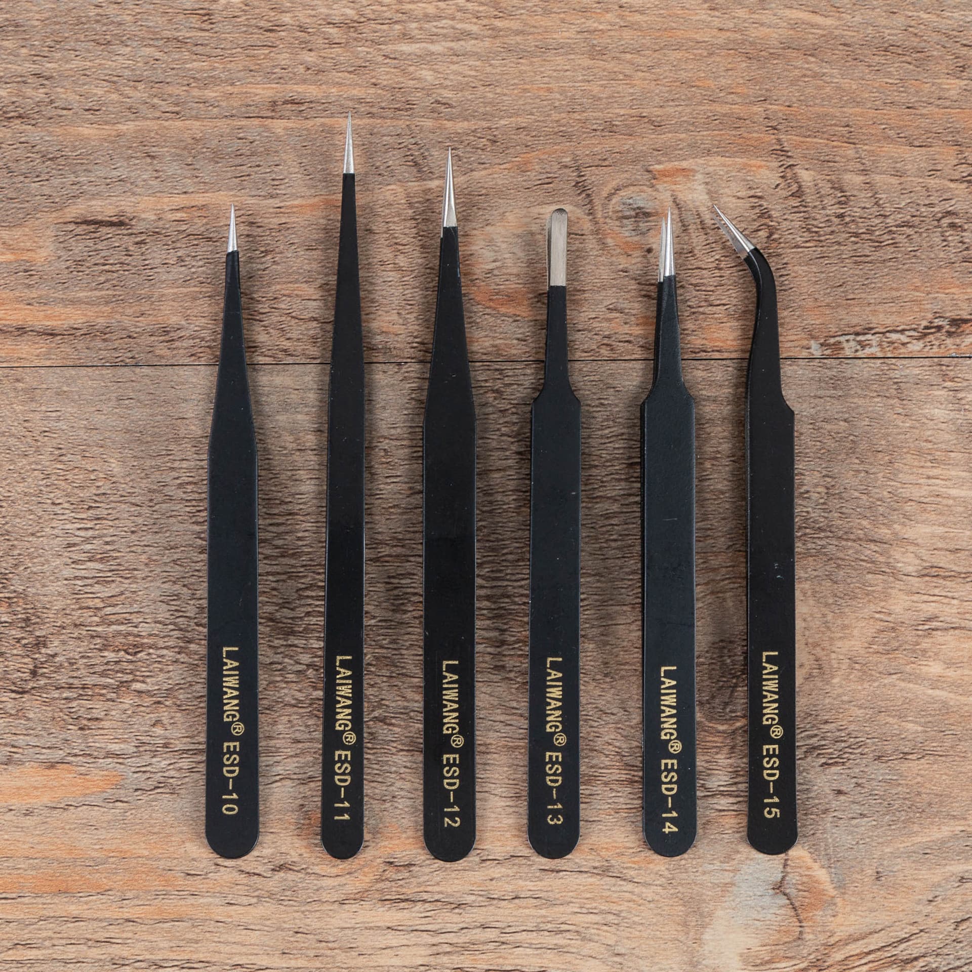 Thickened Stainless Steel Black Tweezers ESD-15 Curved Tip Disassembly Repair Tool Tweezers