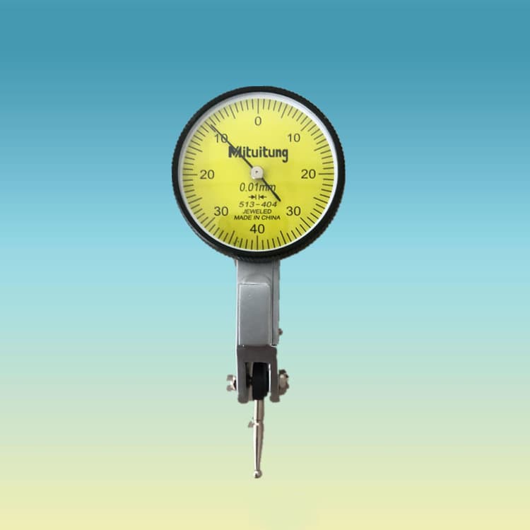 Dial indicator with lever, 0-0.8mm range, shockproof and waterproof. Mount the dial indicator with a 32mm sub-dial.