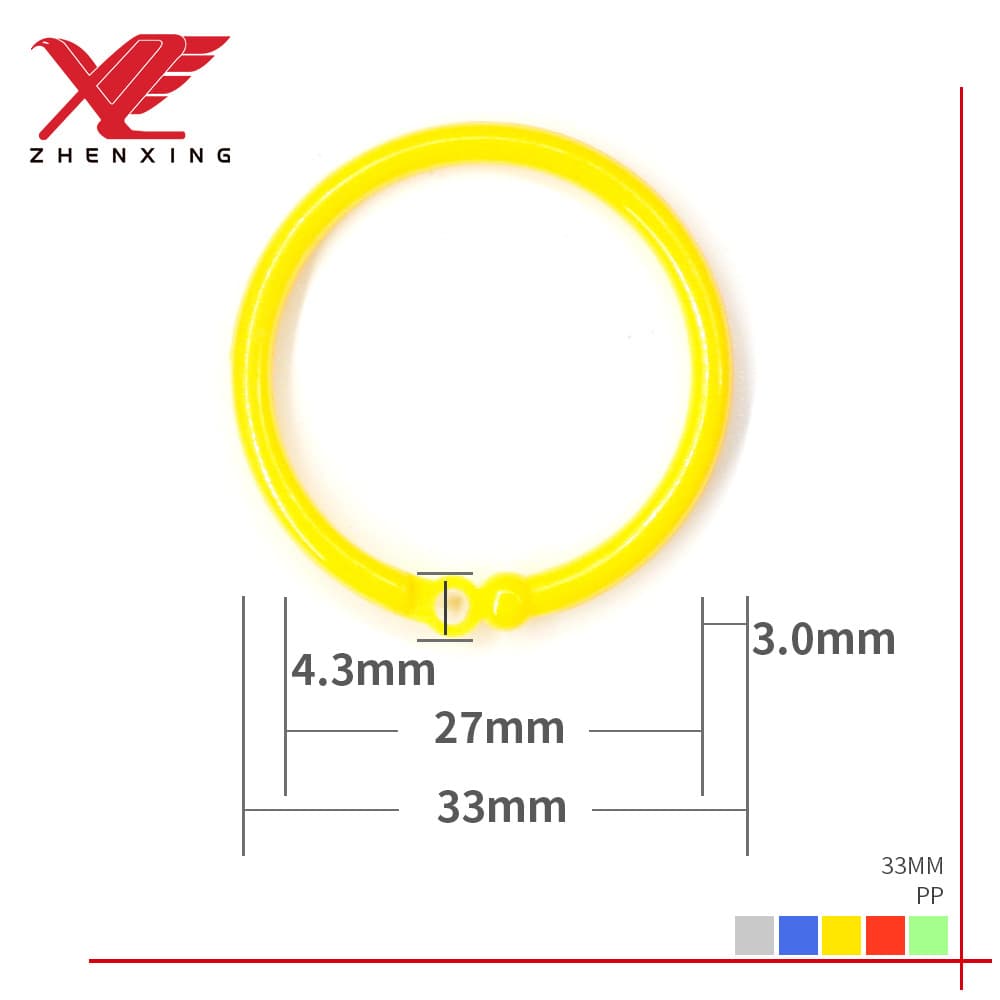 33mm Plastic Binding Rings, Colorful Loose-Leaf Rings, Open Rings, Binding Storage Rings, Snap Clasp Book Rings